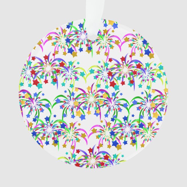 Fireworks and Stars Ornament (Front)