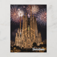 Fireworks at Barcelona La Sagrada Família Spain