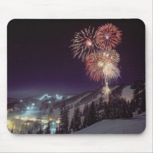 Fireworks at Big Mountain Resort in Whitefish, Mouse Pad