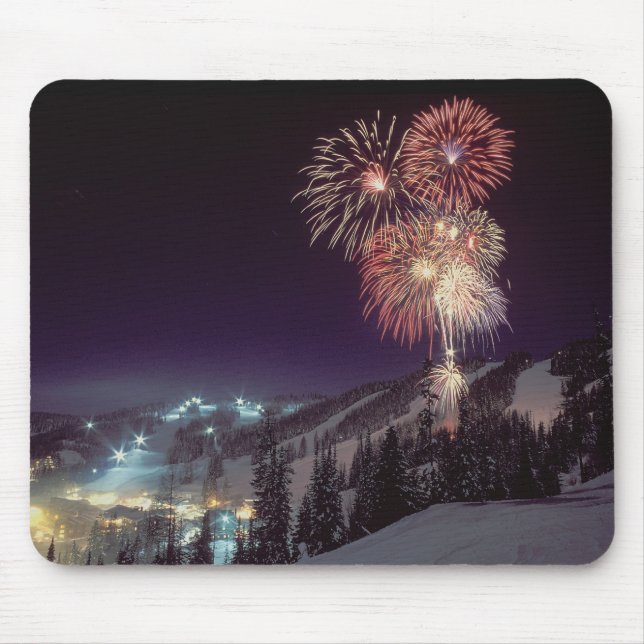 Fireworks at Big Mountain Resort in Whitefish, Mouse Pad (Front)