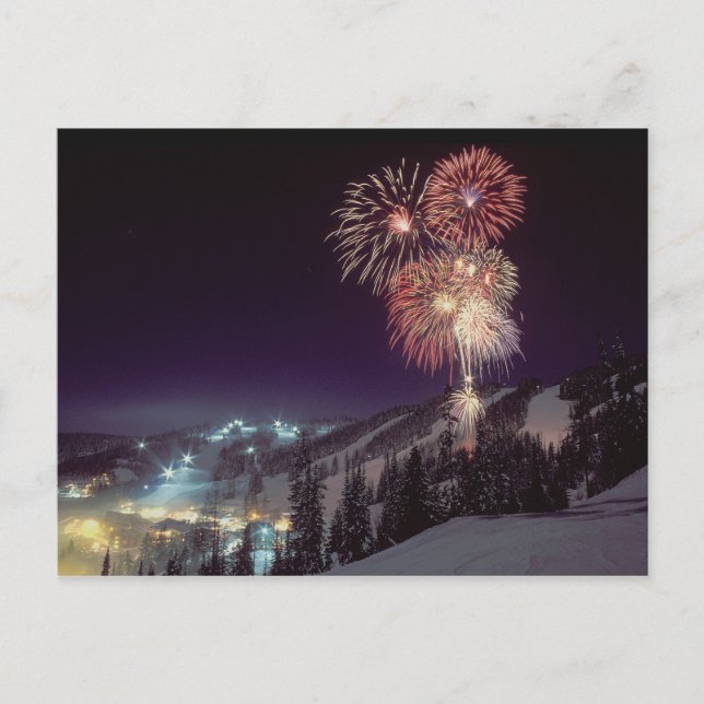 Fireworks at Big Mountain Resort in Whitefish, Postcard (Front)