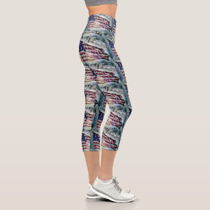 Fireworks Backdrop Capri Leggings