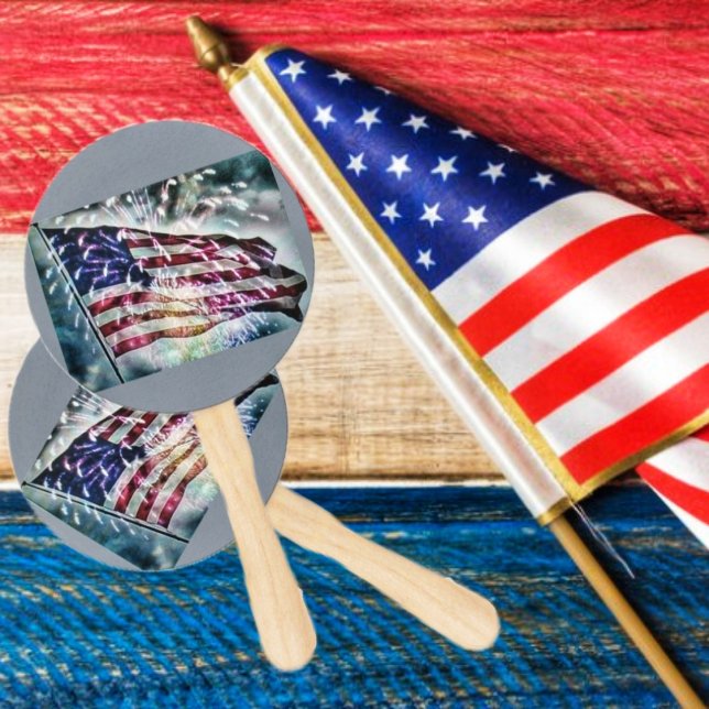Fireworks Backdrop     Hand Fan (Wave these fans, as if you are waving the Flag, with these Fireworks Backdrop Hand Fans!)