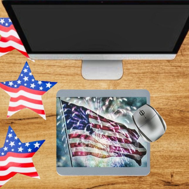 Fireworks Backdrop     Mouse Pad (Add patriotic style to your computer desktop, with this Fireworks Backdrop Mouse Pad!)
