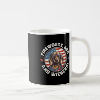 Fireworks Bbq & Wieners Funny Weiner Dog July Coffee Mug