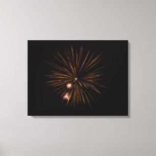 Fireworks black canvas print
