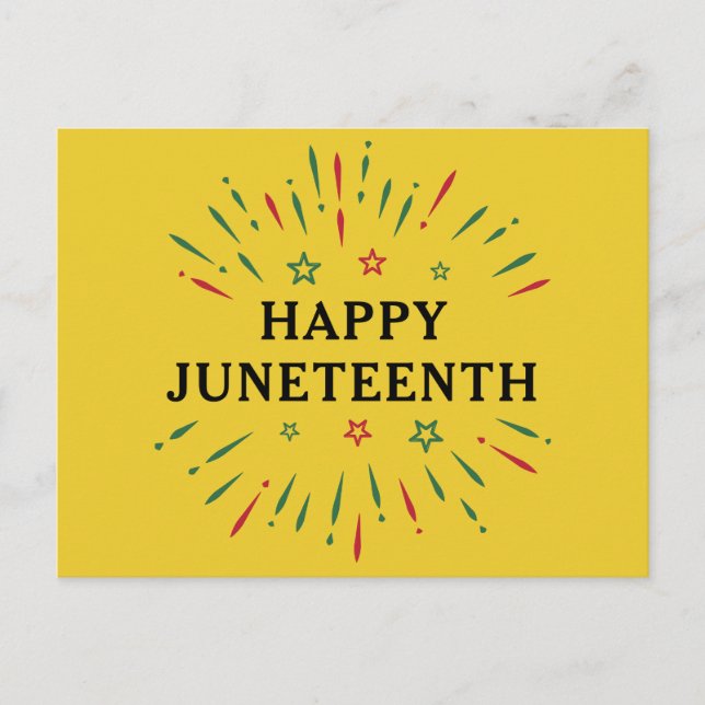 Fireworks Black Independence Day Happy Juneteenth Postcard (Front)