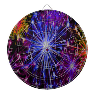 Fireworks Blue and Red Fun and Flashy Dartboard