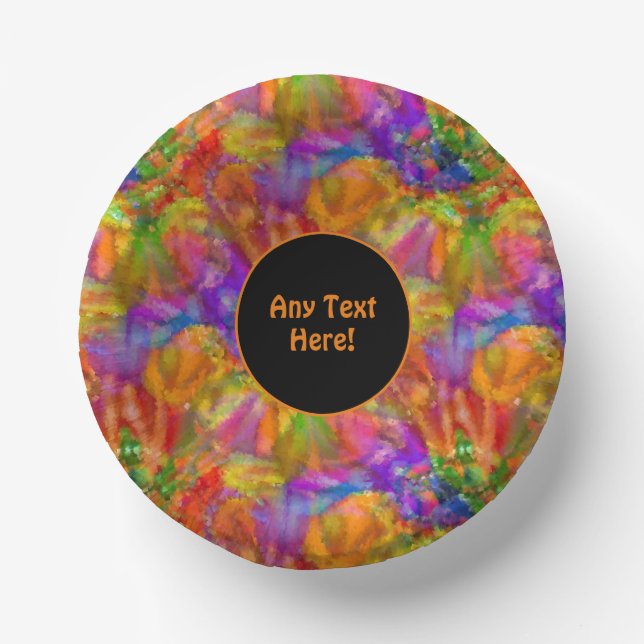 Fireworks - Bright Paint Splatters - add text to Paper Plate (Front)