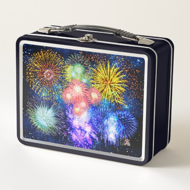 Fireworks Burns Metal Lunchbox (Devant)