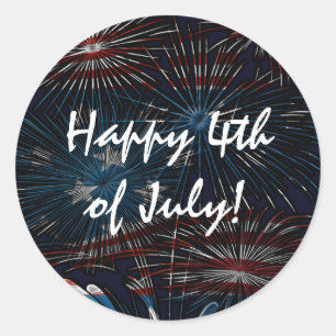 Fireworks Burst 4th of July Red White Blue Sticker