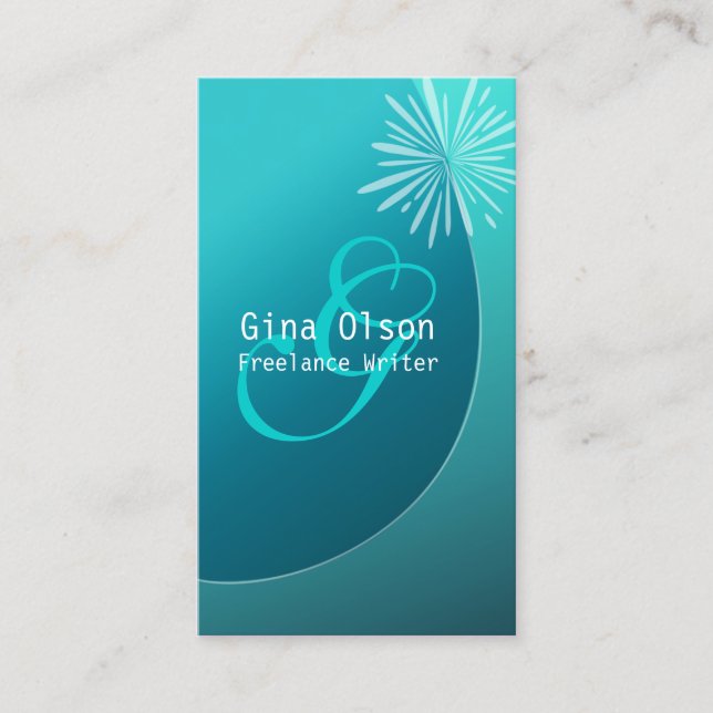 Fireworks Burst Monogramme Turquoise Cartes de vis (Devant)