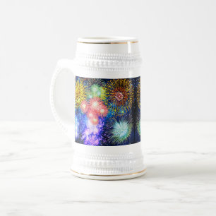 Fireworks Bursts Beer Stein