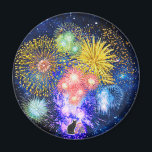 Fireworks Bursts Magnet<br><div class="desc">Boost your excitement into the stratosphere! Against a starry sky the coruscating display explodes in a cascade of burning colors. Just the design to create spark and sizzle for your personal style…Please note: If you wish to have any Zazzle product imprinted with one of my arts, let me know your...</div>