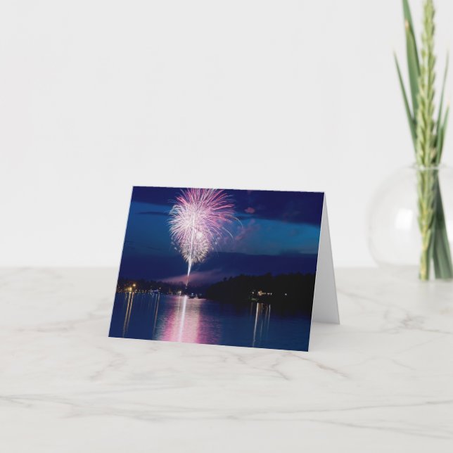 Fireworks celebration on East Gull Lake Card (Front)