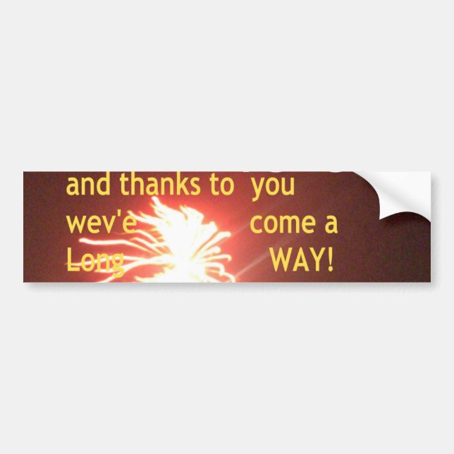 Fireworks Celebration with Thank You Message Bumper Sticker (Front)