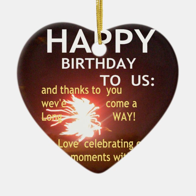 Fireworks Celebration with Thank You Message Ceramic Ornament (Front)
