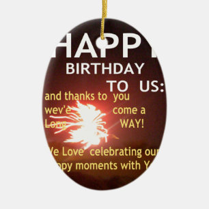 Fireworks Celebration with Thank You Message Ceramic Ornament