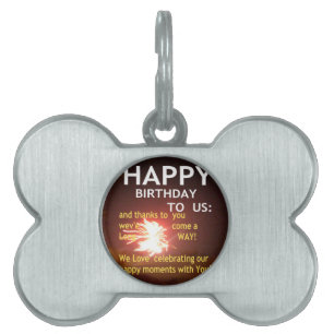 Fireworks Celebration with Thank You Message Pet Name Tag