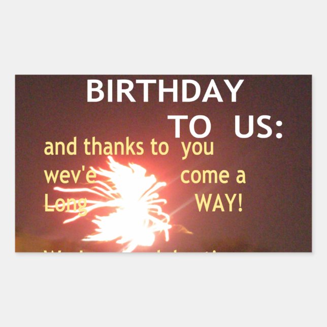 Fireworks Celebration with Thank You Message Sticker (Front)