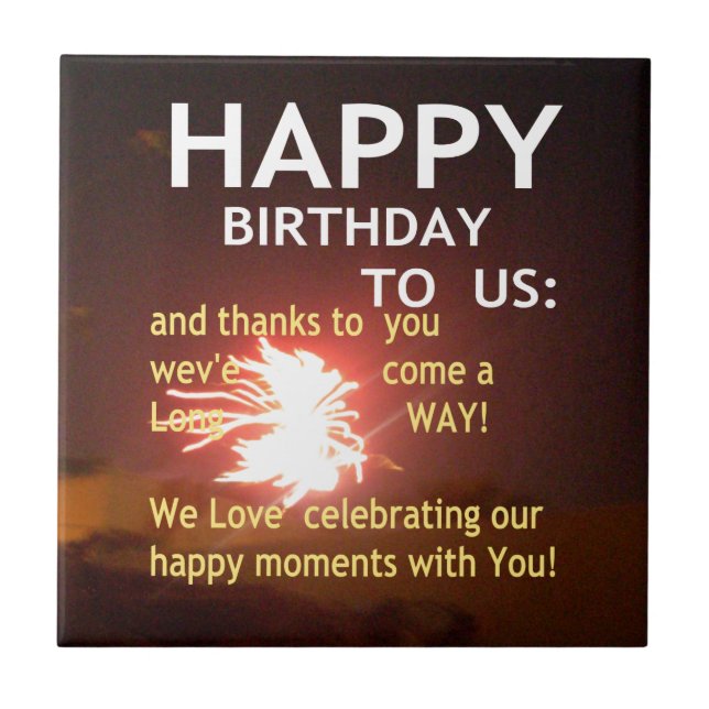 Fireworks Celebration with Thank You Message Tile (Front)