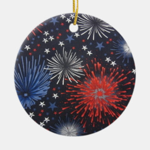Fireworks Ceramic Ornament