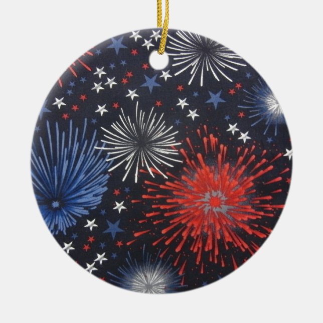 Fireworks Ceramic Ornament (Front)