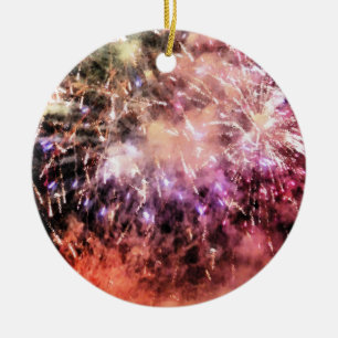 FIREWORKS CERAMIC ORNAMENT
