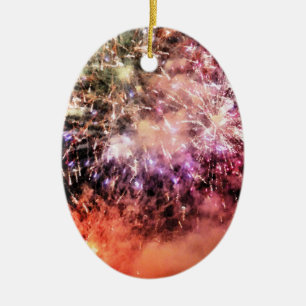 FIREWORKS CERAMIC ORNAMENT