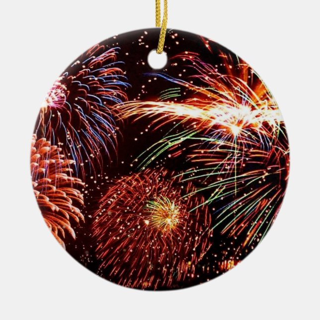 Fireworks Ceramic Ornament (Front)