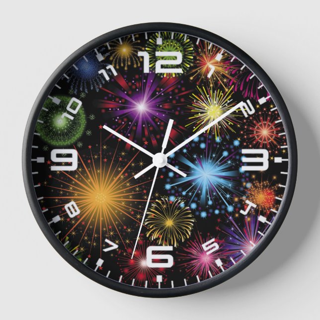 Fireworks Colourful Dynamic Sparkling Decor Clock (Front)
