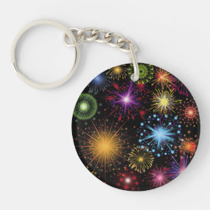 Fireworks Colourful Dynamic Sparkling Decor Keychain