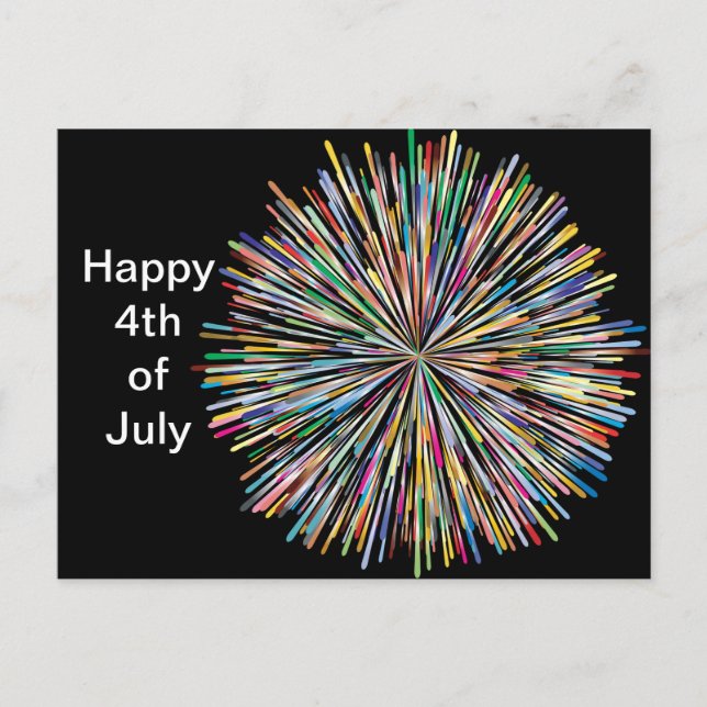 Fireworks Design 3 July 4th Postcard (Front)