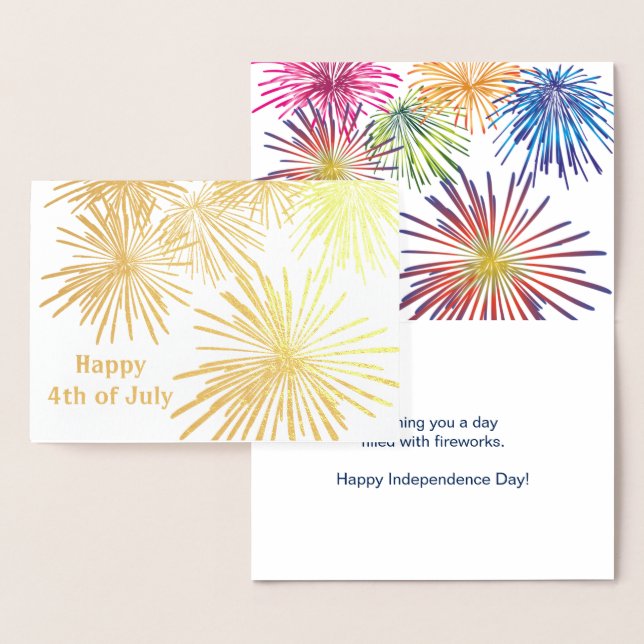 Fireworks Design July 4th Foil Card (Display)