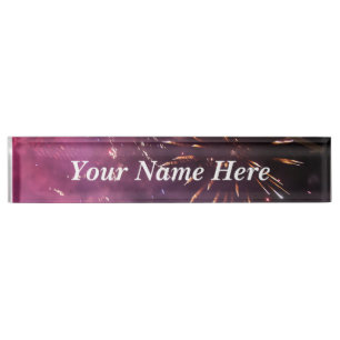 Fireworks Desk Name Plate