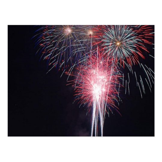 Fireworks Diego Bay On The Fourth Of July Postcard