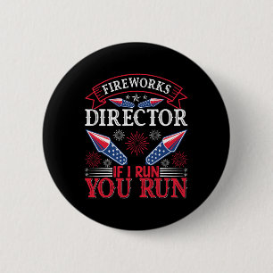 Fireworks Director American Flag 4th Of July 2 Inch Round Button