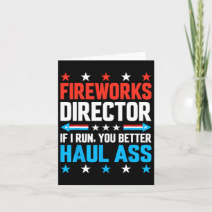 Fireworks Director American Flag 4th Of July Men W Card