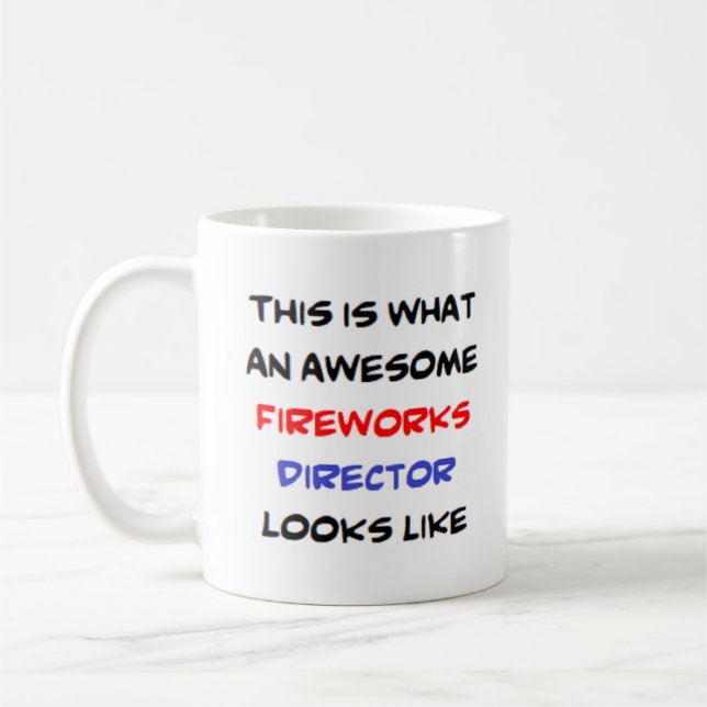 fireworks director, awesome coffee mug (Left)