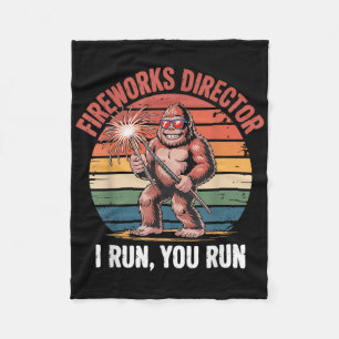 Fireworks Director I Run You Run Bigfoot 4th Of Ju Fleece Blanket