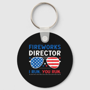 Fireworks Director Run Run 4th of July Sunglasses Keychain