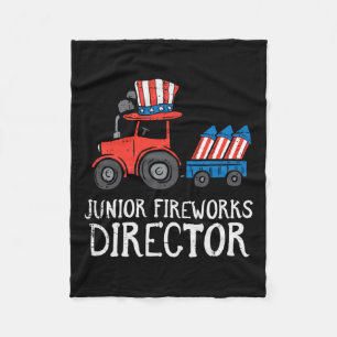 Fireworks Director Tractor 4th Of July Boys Kids Fleece Blanket