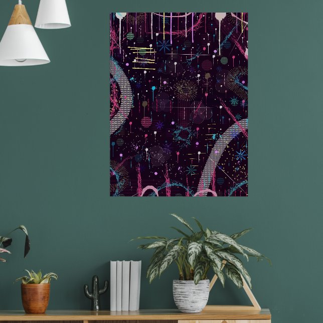 Fireworks Display: Abstract Art  Poster (Living Room 1)
