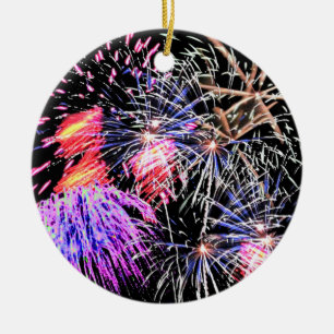 Fireworks Display Ceramic Ornament