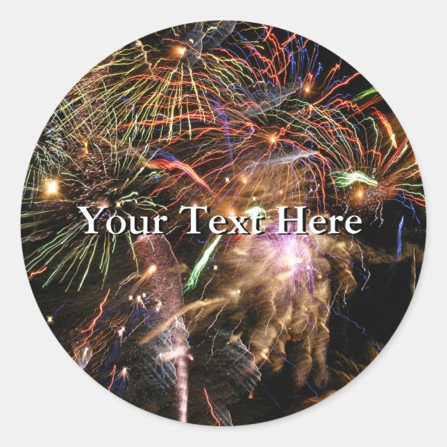 Fireworks Display Classic Round Sticker (Front)