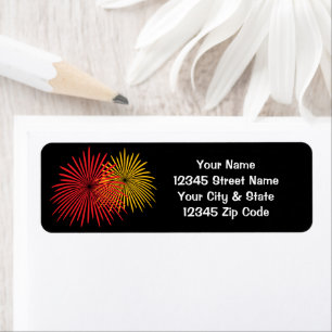 Fireworks display custom return address labels