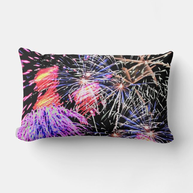 Fireworks Display Lumbar Pillow (Front)