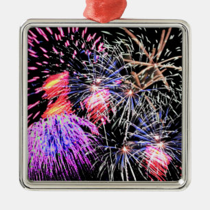 Fireworks Display Metal Ornament