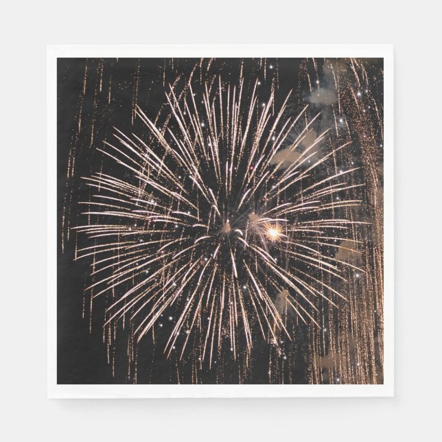 Fireworks Display On Black Sky  Napkin (Front)