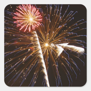 Fireworks display on Savannah River Square Sticker